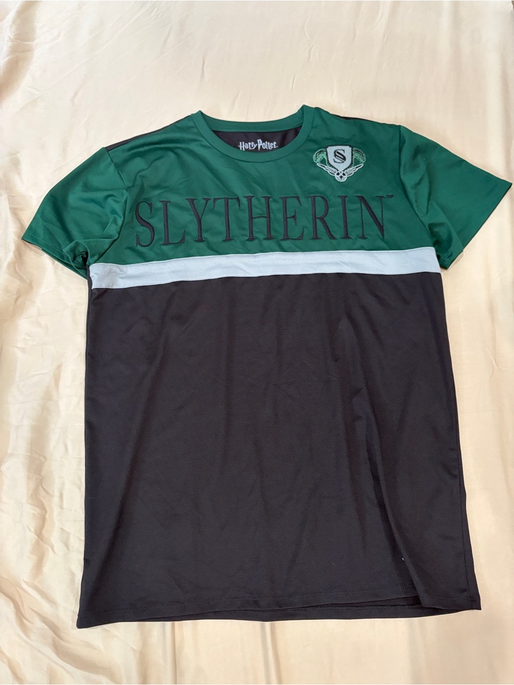Harry Potter Slytherin Jersey Colorblock Short Sleeve Tee - Green/Black